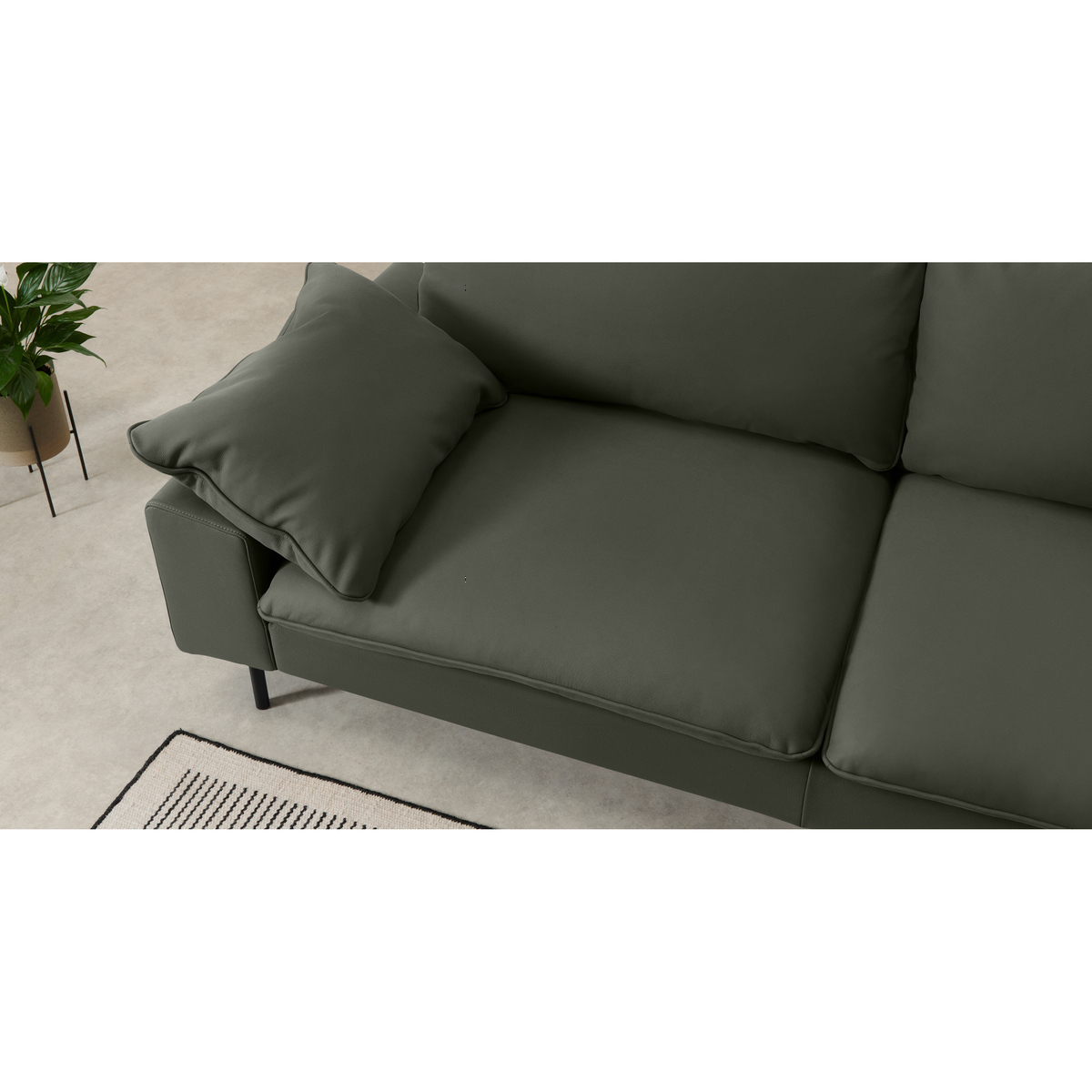 Fallyn 3 Seater Sofa, Nubuck Loden Leather – image 4