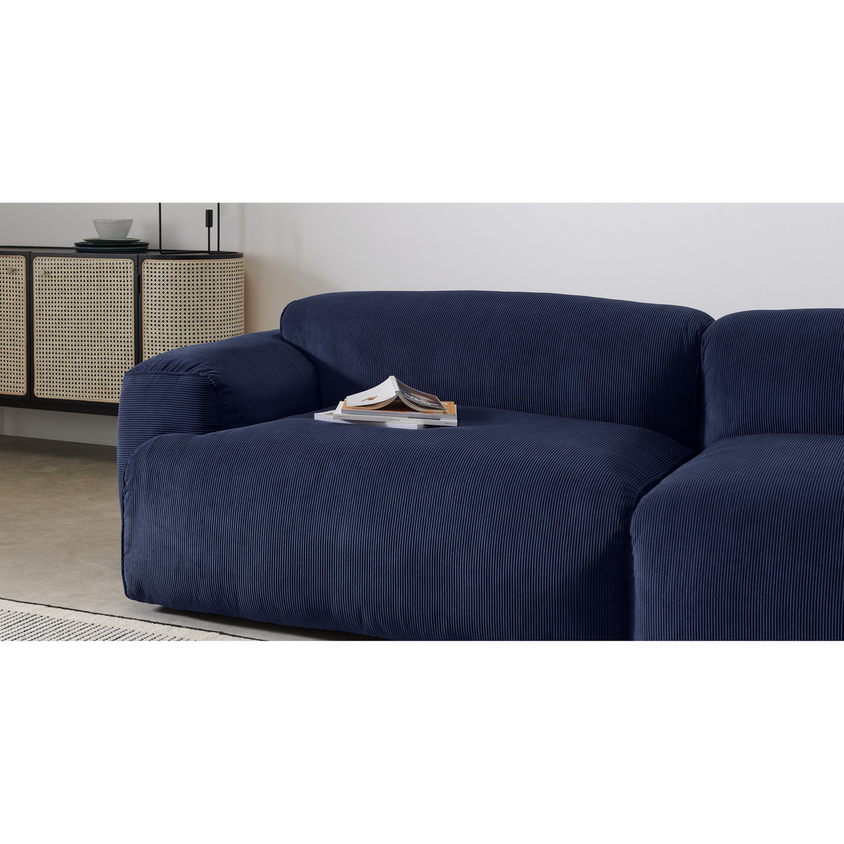 Avalon 3 Seater Sofa, Navy Corduroy Velvet – image 6