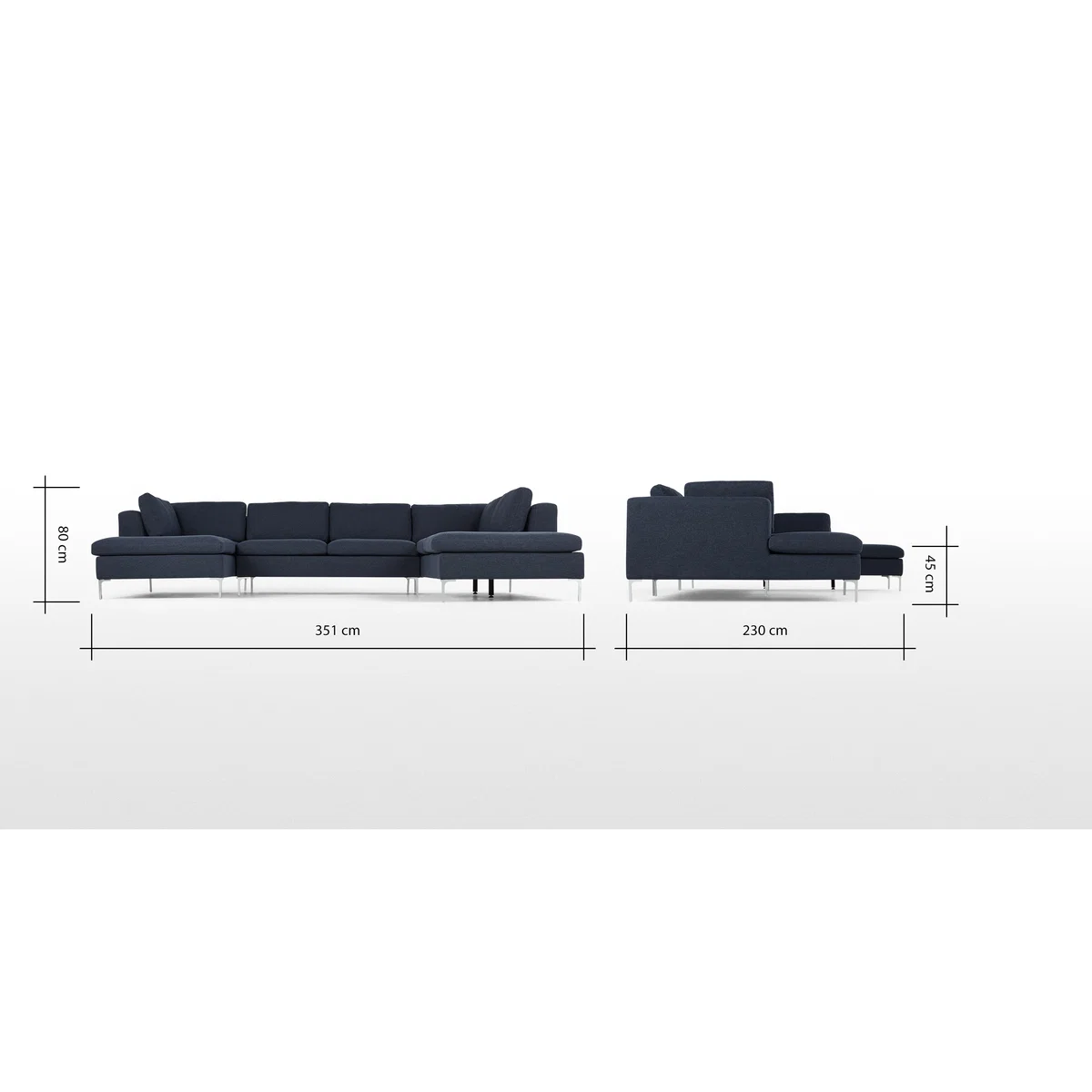 Monterosso Right Hand Facing Corner Sofa, Storm Blue – image 7