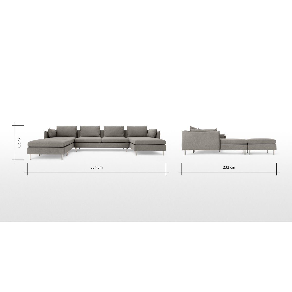 VENTO Horseshoe Corner Sofa, Manhattan Grey – image 9