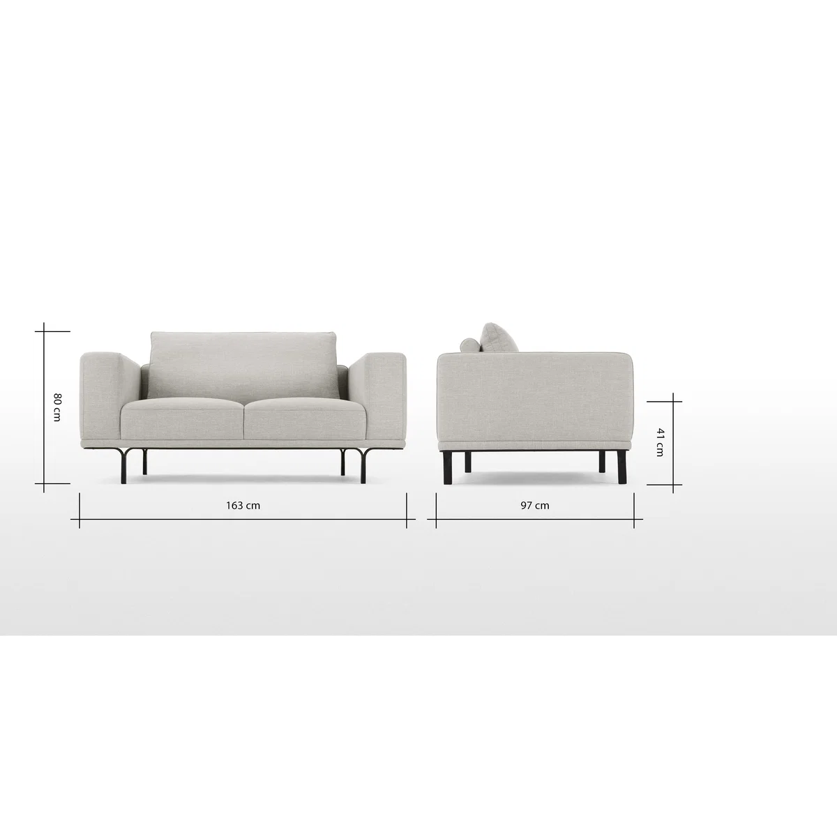 Nocelle 2 Seater Sofa, Chic Grey – image 6