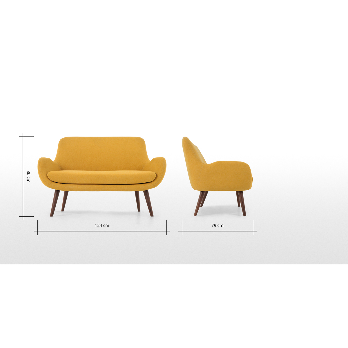 Moby 2 Seater Sofa, Yolk Yellow – image 8
