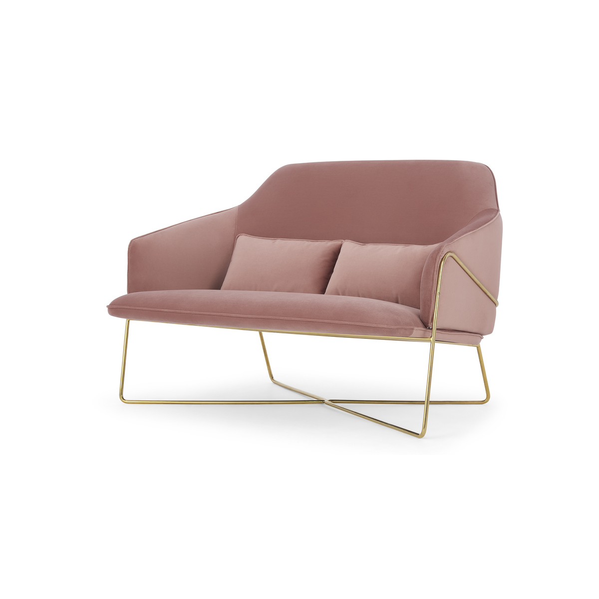 Stanley 2 Seater Sofa, Velvet Vintage Pink – image 2