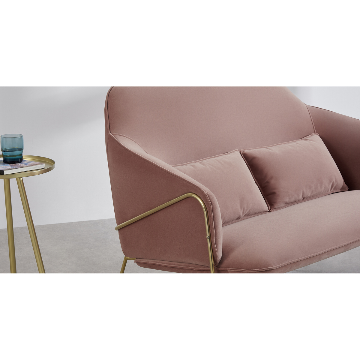 Stanley 2 Seater Sofa, Velvet Vintage Pink – image 4