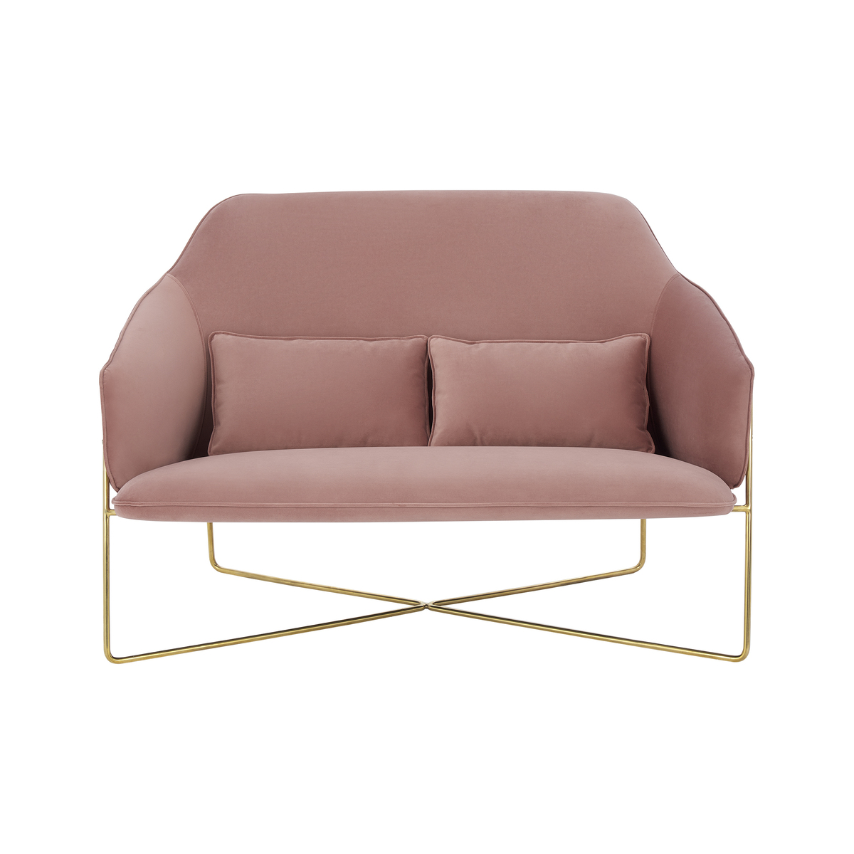 Stanley 2 Seater Sofa, Velvet Vintage Pink – image 1