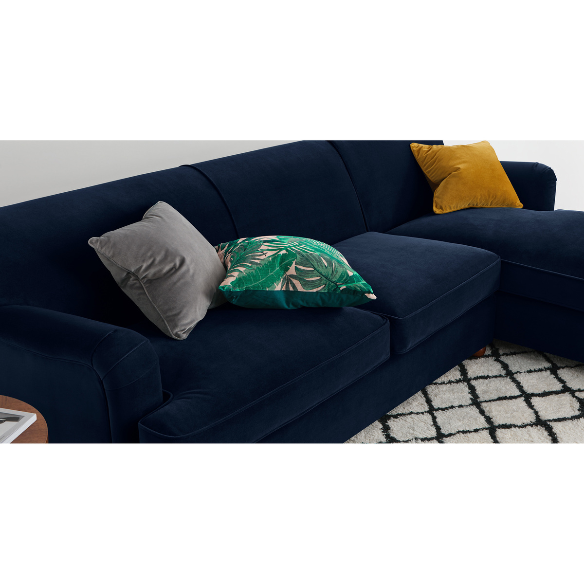 Orson Right Hand Facing Chaise End Sofa Bed, Ink Blue Velvet – image 3