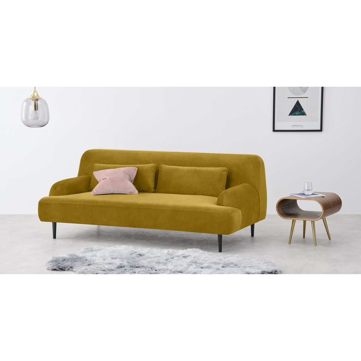 Giselle 2 Seater Sofa, Vintage Gold Velvet – image 3