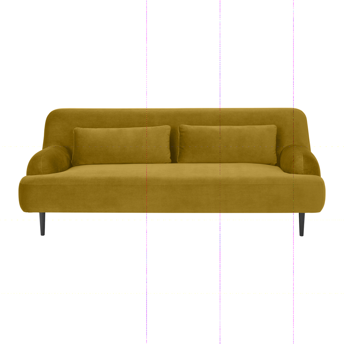 Giselle 2 Seater Sofa, Vintage Gold Velvet – image 1