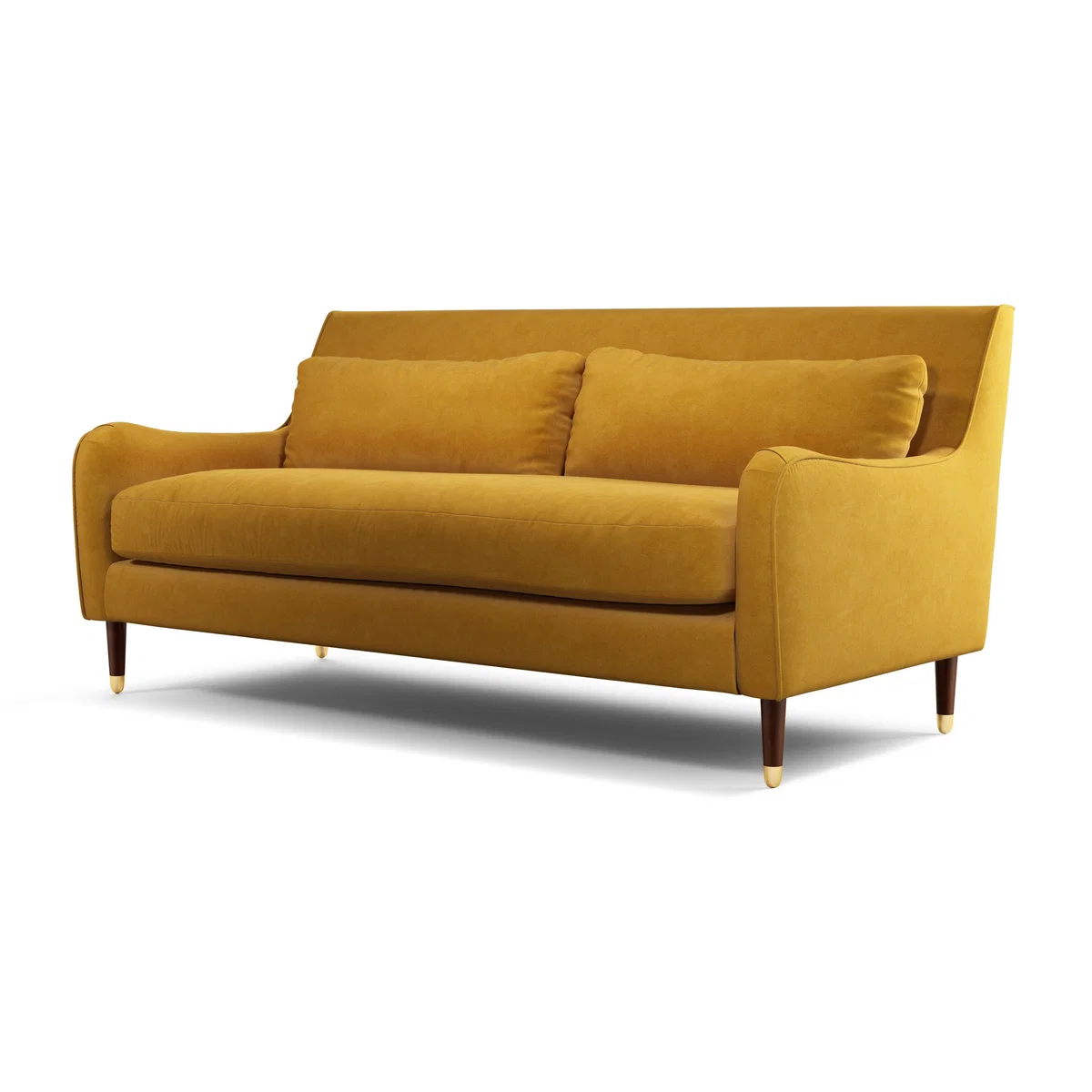 Content by Terence Conran Oksana 3 Seater Sofa, Plush Tumeric Velvet with Dark Wood Brass Leg – image 2