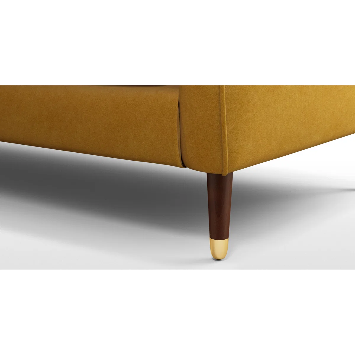 Content by Terence Conran Oksana 3 Seater Sofa, Plush Tumeric Velvet with Dark Wood Brass Leg – image 3