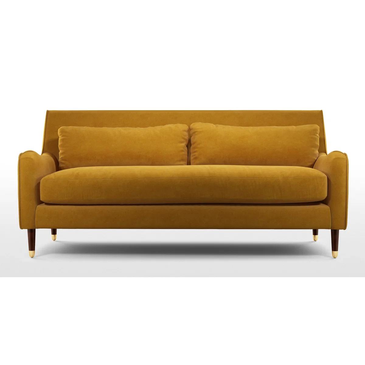 Content by Terence Conran Oksana 3 Seater Sofa, Plush Tumeric Velvet with Dark Wood Brass Leg – image 4