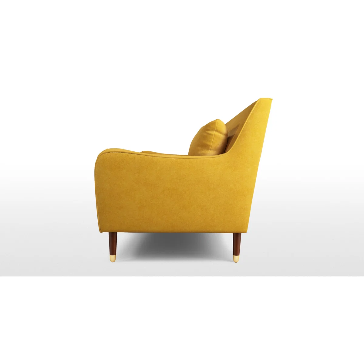 Content by Terence Conran Oksana 3 Seater Sofa, Plush Tumeric Velvet with Dark Wood Brass Leg – image 5