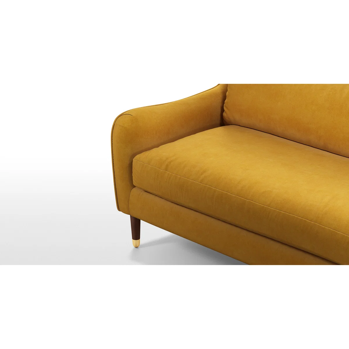 Content by Terence Conran Oksana 3 Seater Sofa, Plush Tumeric Velvet with Dark Wood Brass Leg – image 6