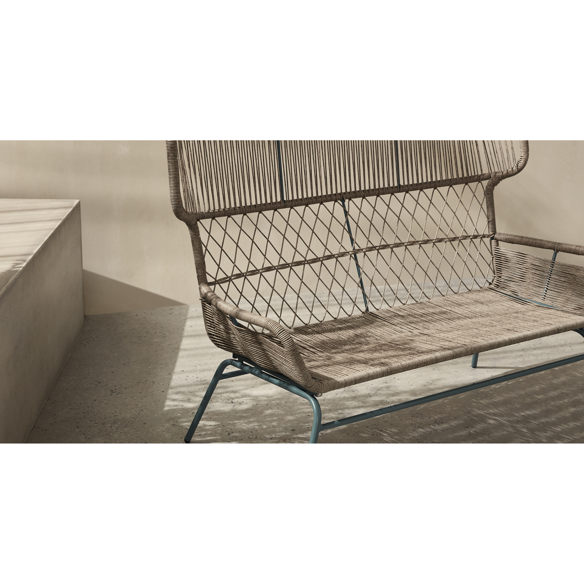 Lyra Garden 2 seater sofa, blue and grey – image 4