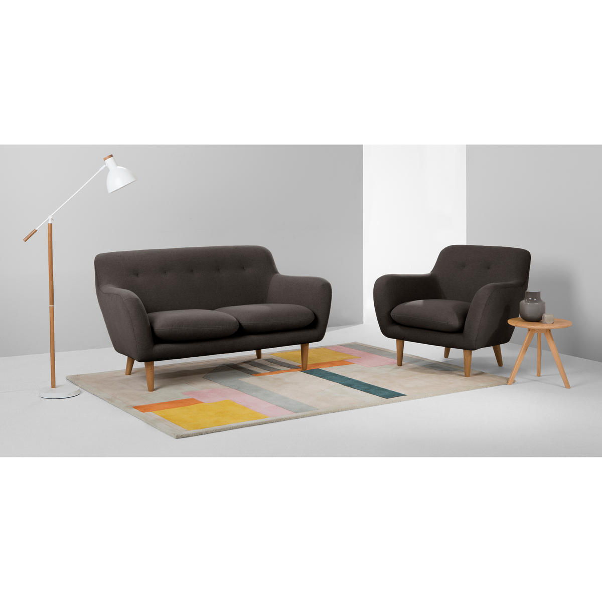 Dylan 2 Seater Sofa, Marl Grey – image 2
