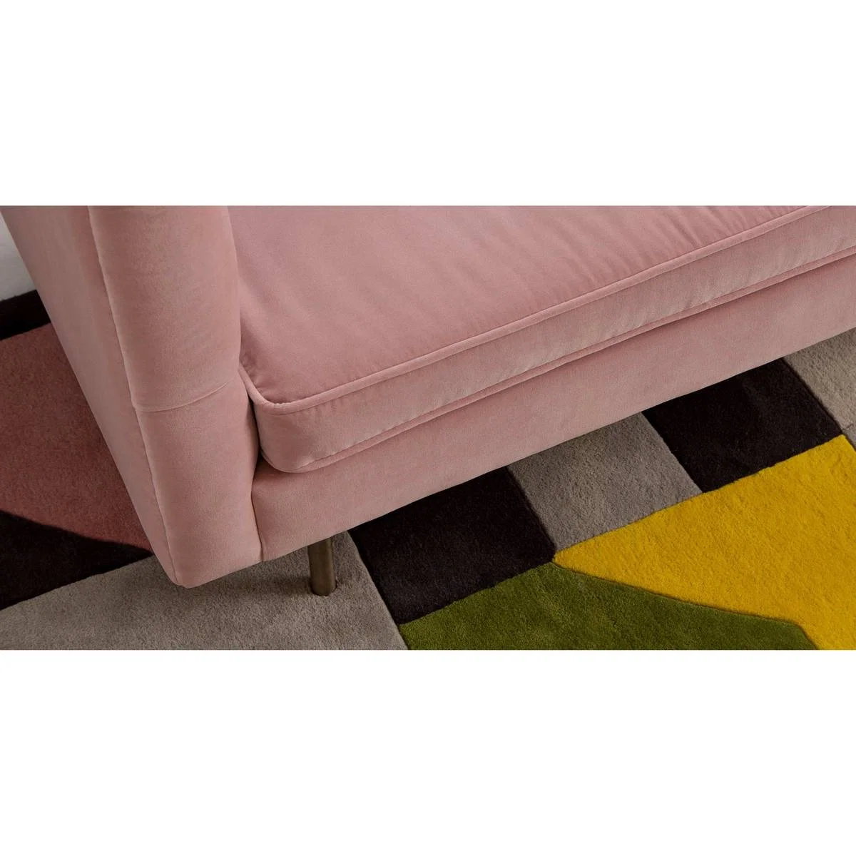 Julianne 3 Seater Sofa, Blush Pink Cotton Velvet – image 4