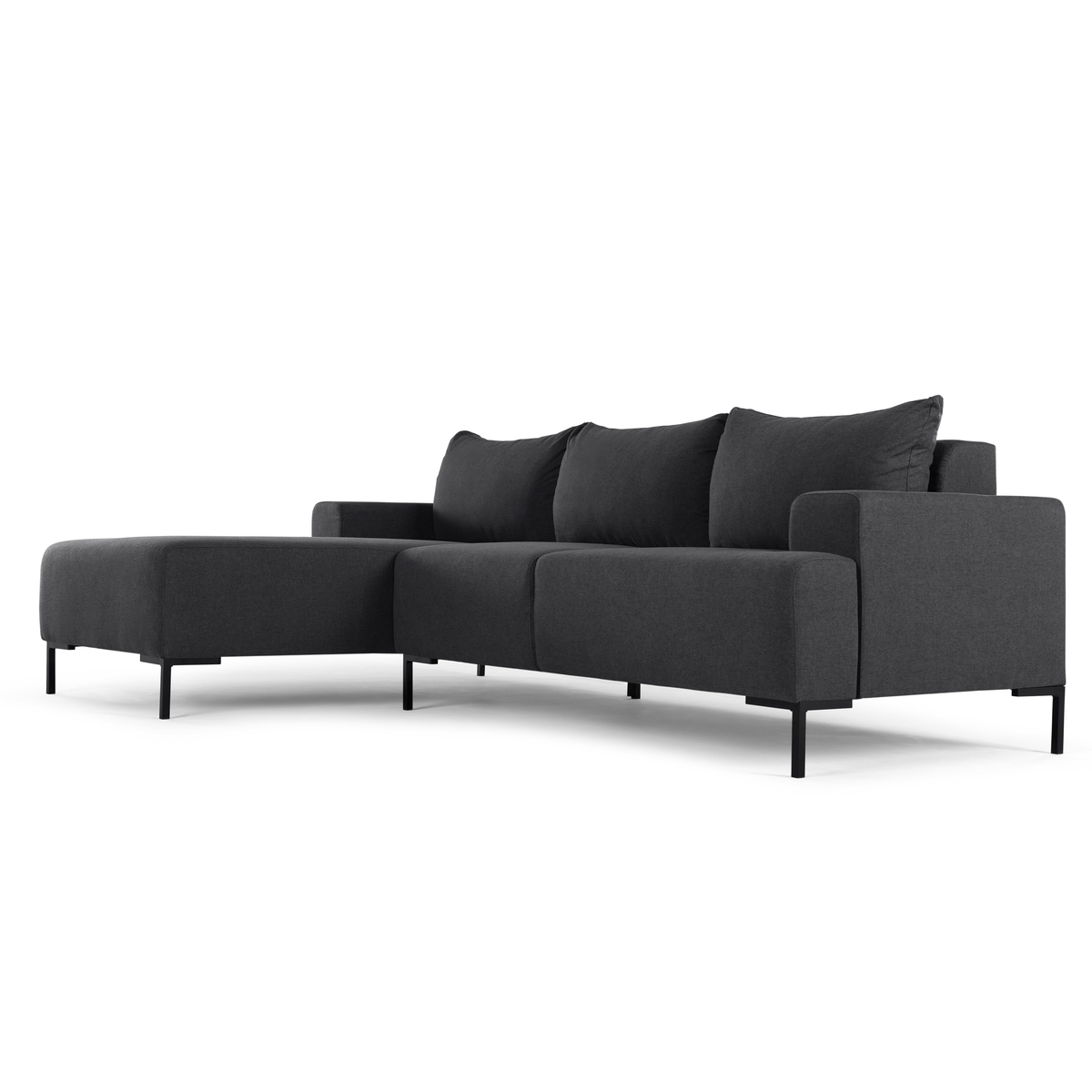 Oskar 3 Seater Left Hand Facing Compact Corner Chaise End Sofa, Sterling Grey – image 2