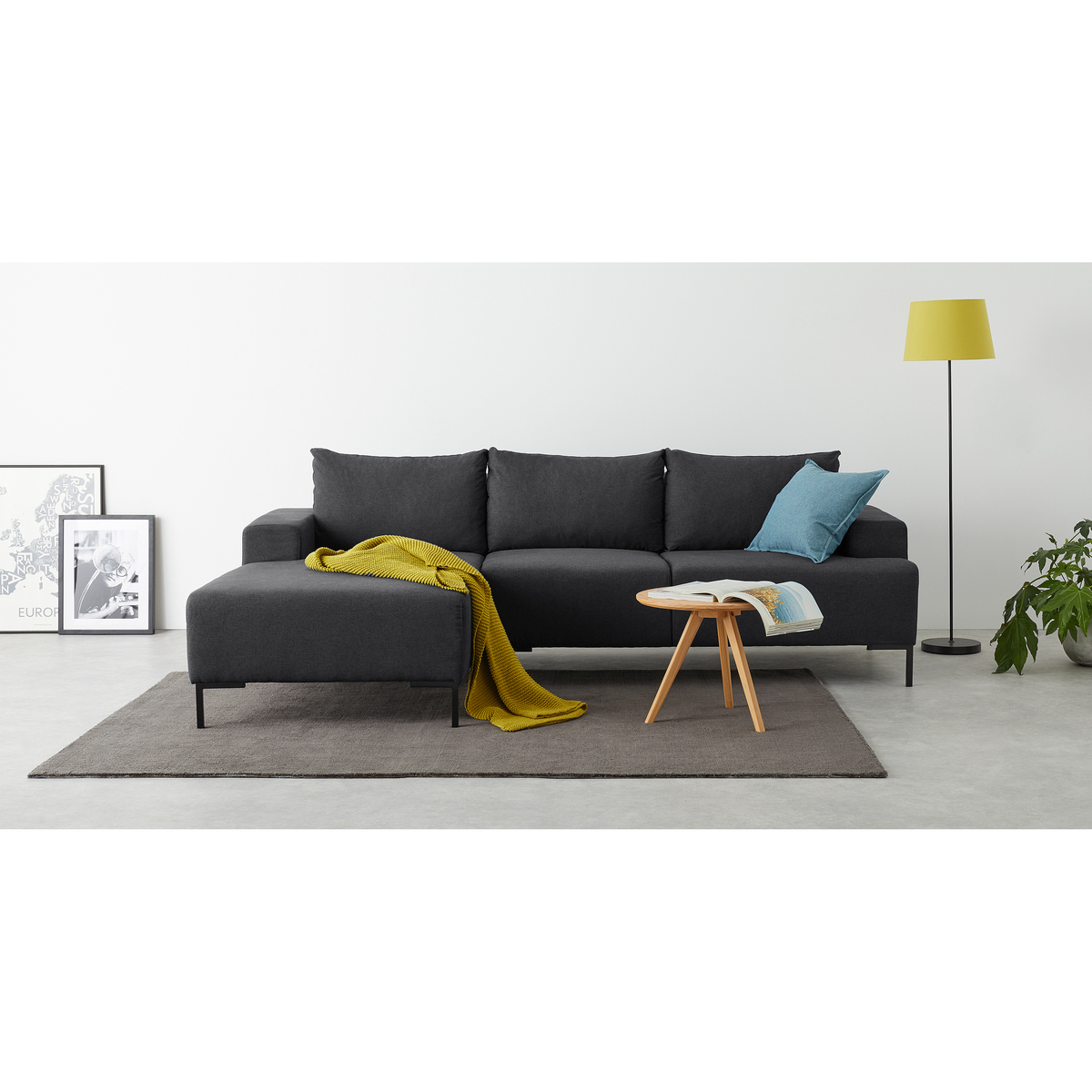 Oskar 3 Seater Left Hand Facing Compact Corner Chaise End Sofa, Sterling Grey – image 3