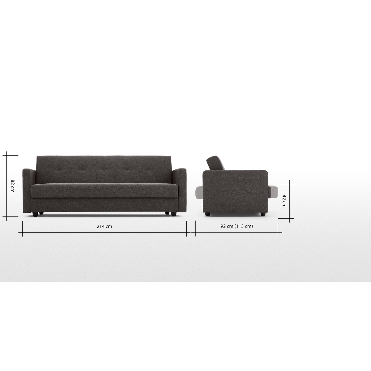 Chou Click Clack Sofa Bed with Storage, Cygnet Grey – image 9