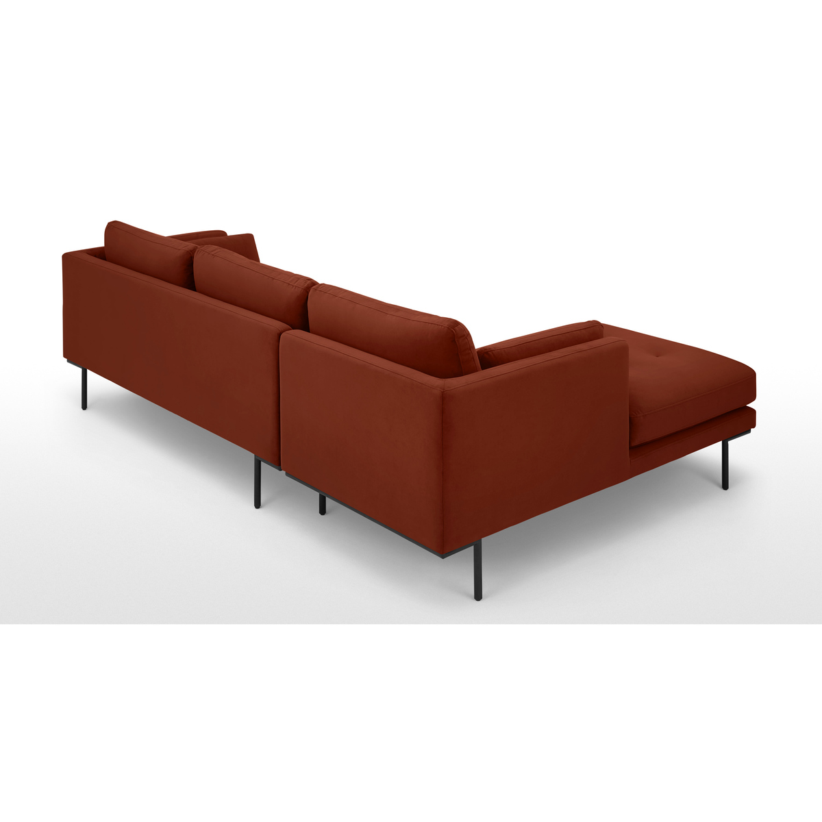 Harlow Left Hand Facing Chaise End Sofa, Brick Red Velvet – image 5