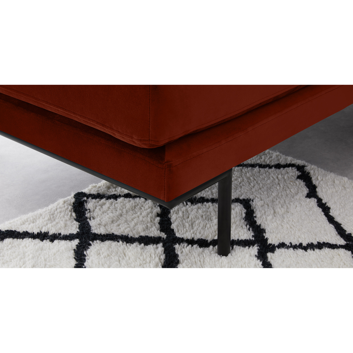 Harlow Left Hand Facing Chaise End Sofa, Brick Red Velvet – image 6