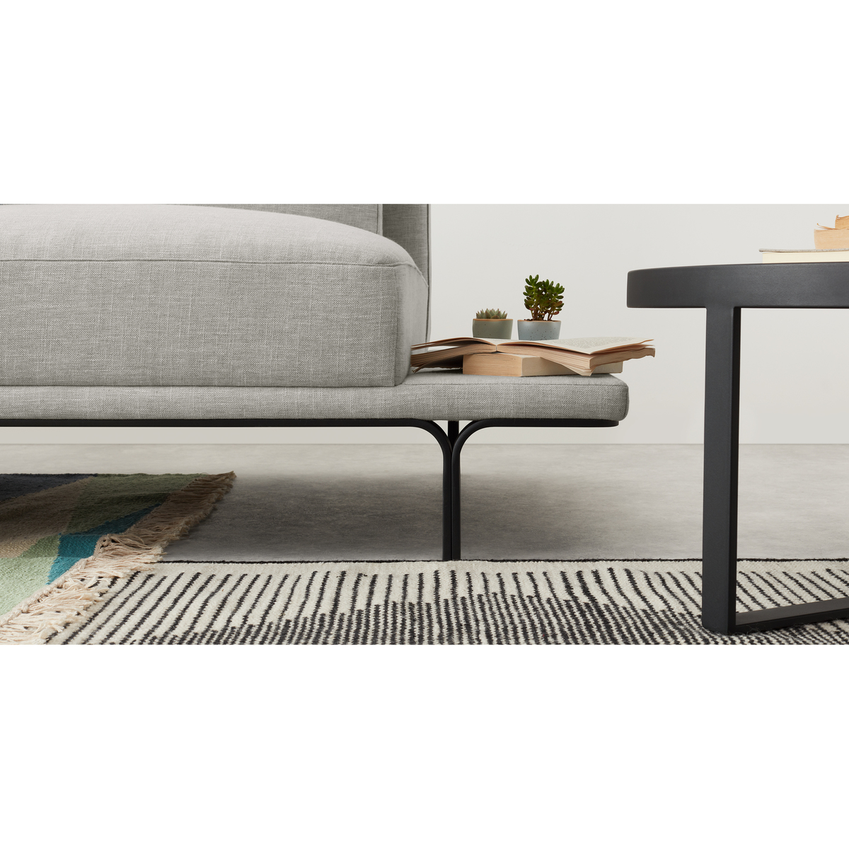 Nocelle 3 Seater Sofa with Side Table, Chic Grey – image 4
