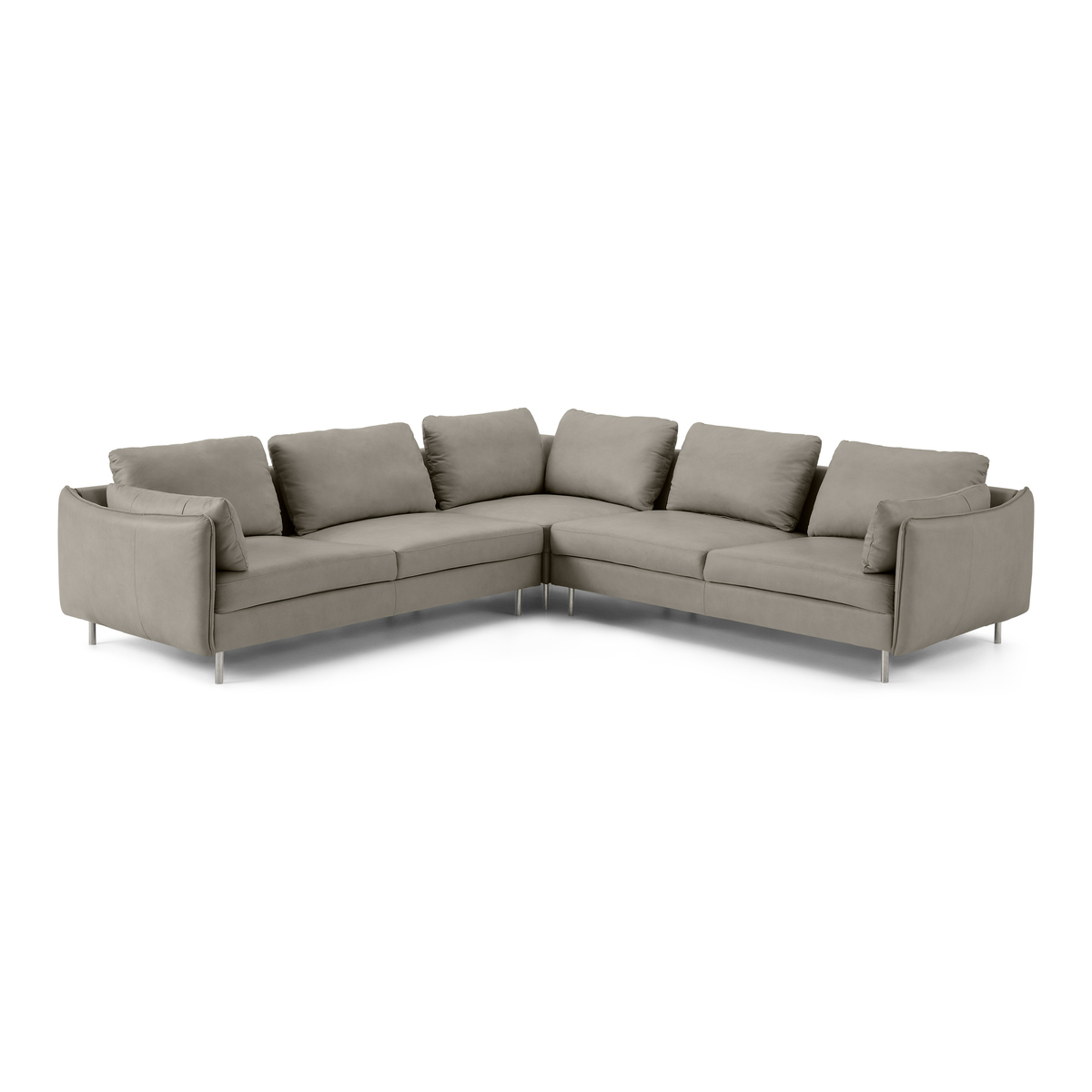 Vento 5 Seater Corner Sofa, Pale Putty Leather – image 2