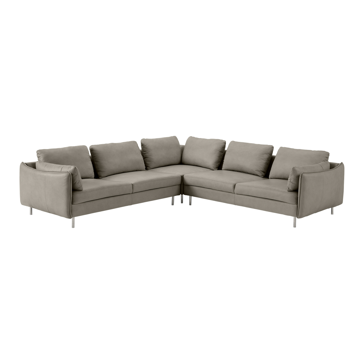 Vento 5 Seater Corner Sofa, Pale Putty Leather – image 1