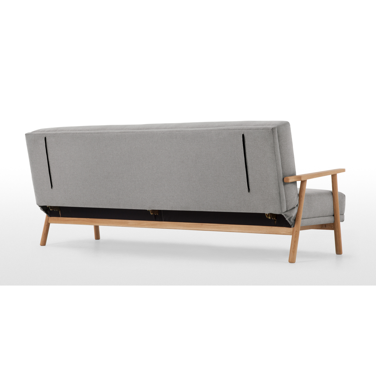 Lars Click Clack Sofa Bed, Mountain Grey and Oak Frame – image 5