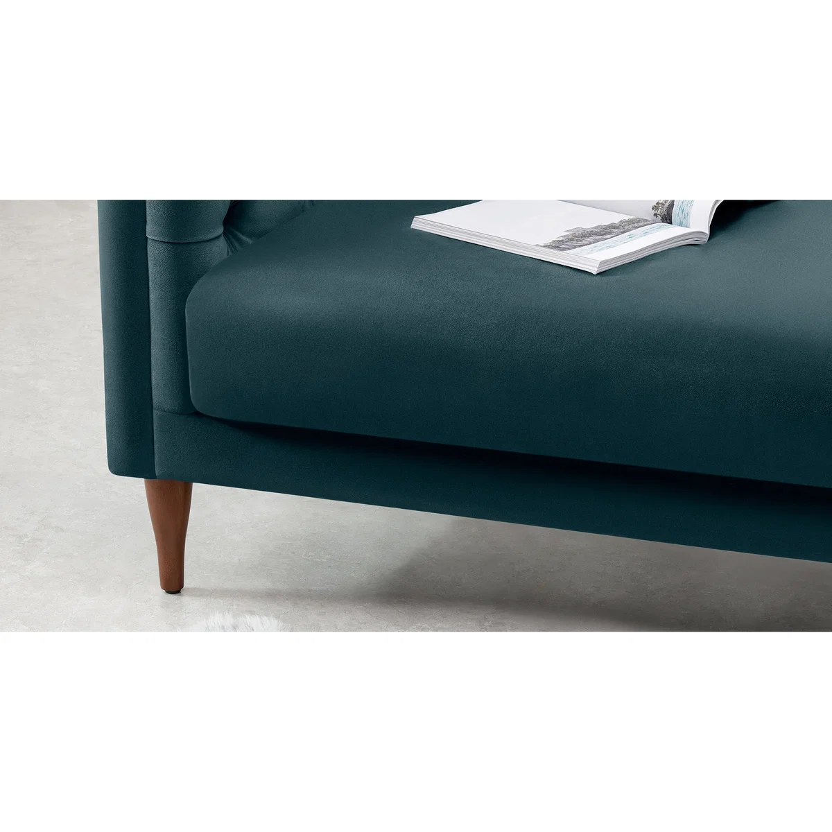 Barstow 3 Seater Sofa, Steel Blue Velvet – image 4