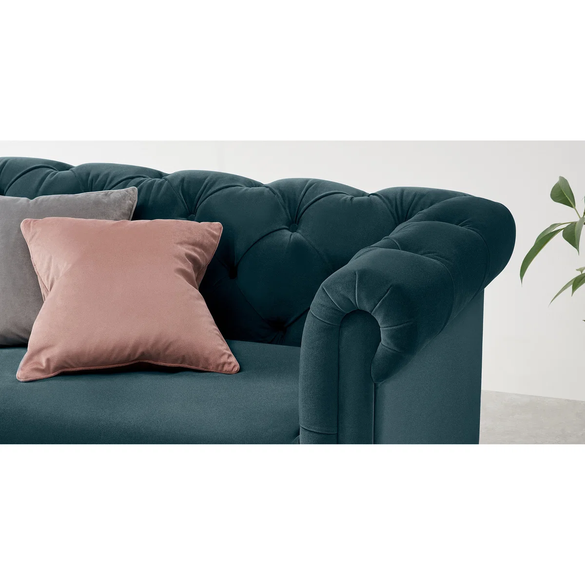Barstow 3 Seater Sofa, Steel Blue Velvet – image 6