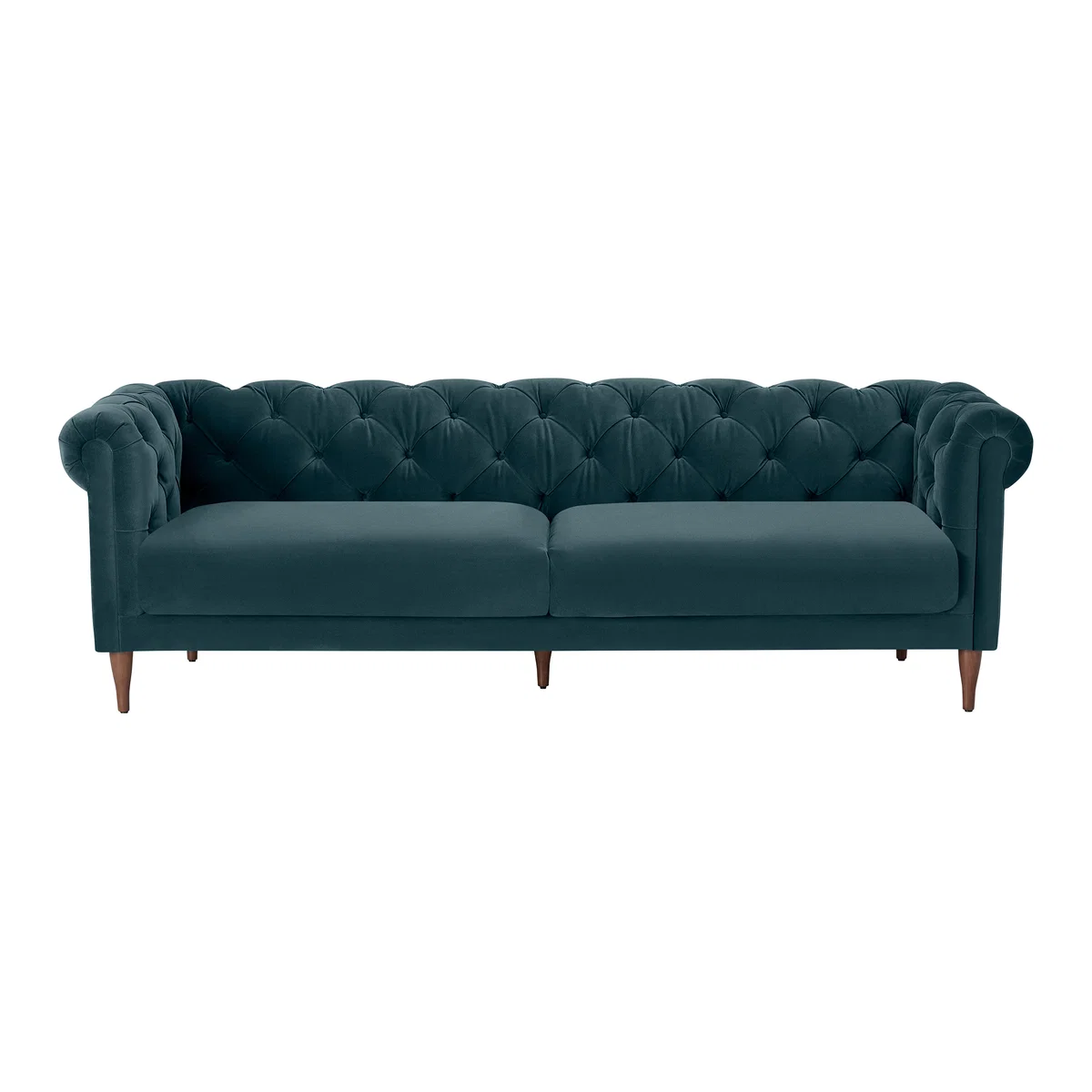 Barstow 3 Seater Sofa, Steel Blue Velvet – image 1