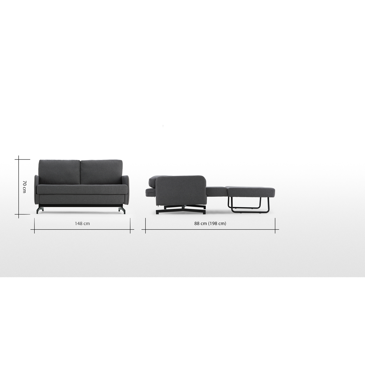 Motti Sofa Bed, Marl Grey – image 9