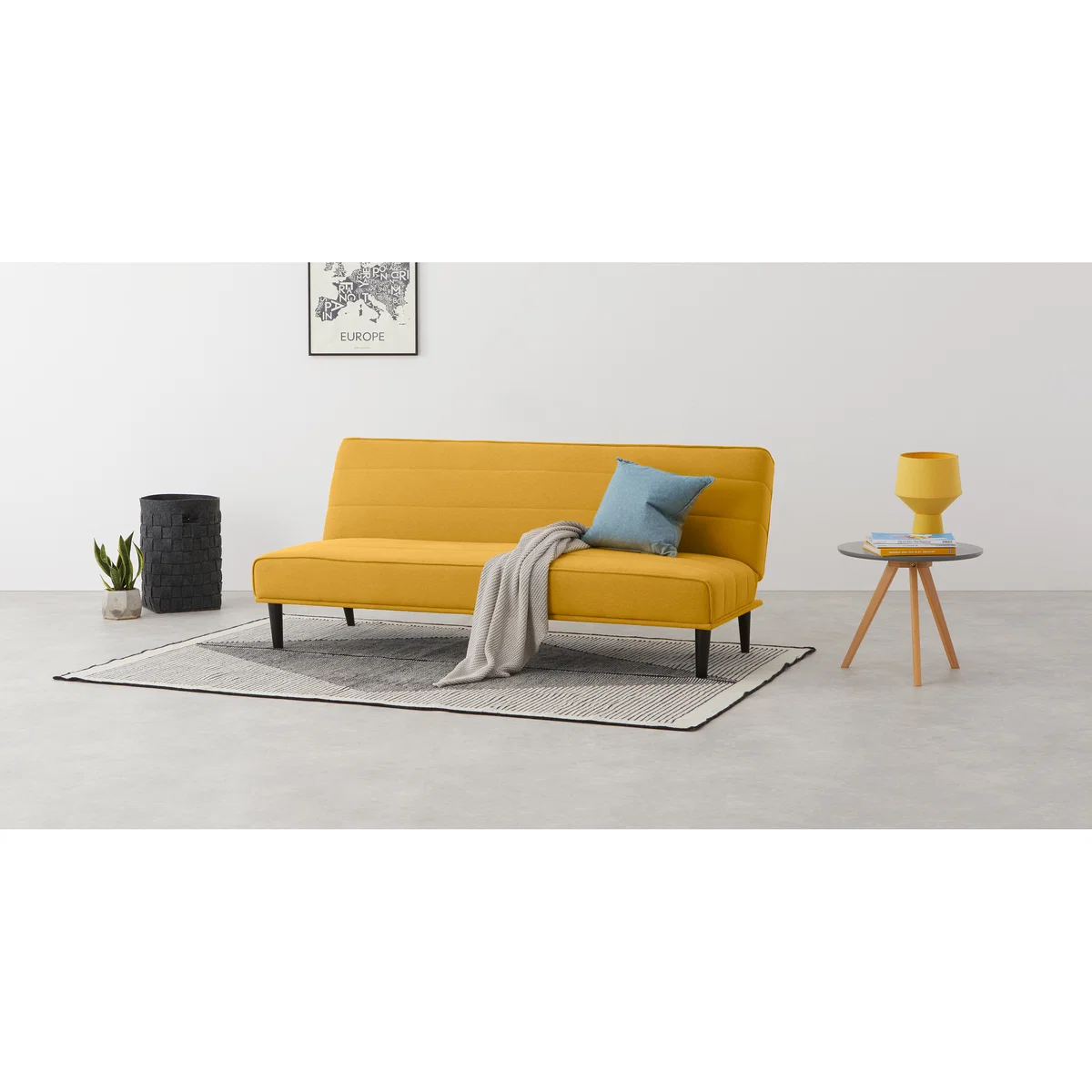 MADE Essentials Kitto Click Clack Sofa Bed, Butter Yellow – image 3