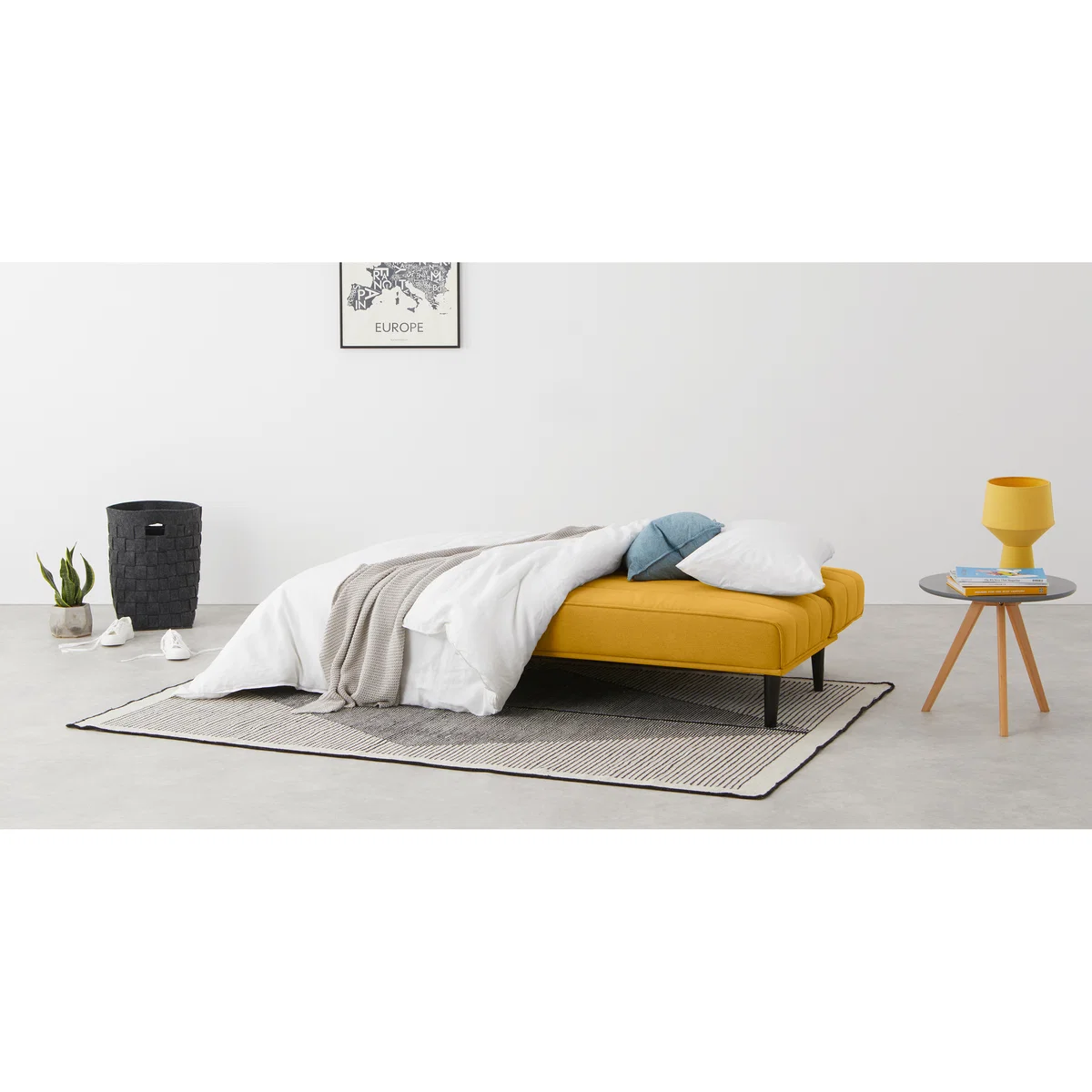 MADE Essentials Kitto Click Clack Sofa Bed, Butter Yellow – image 6