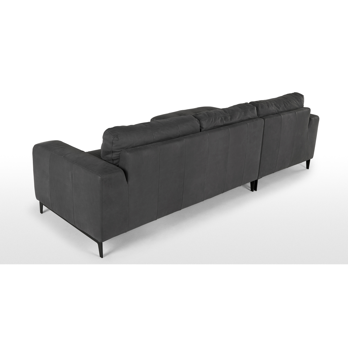 Luciano Left Hand Facing Chaise End Corner Sofa, Grey Leather – image 5