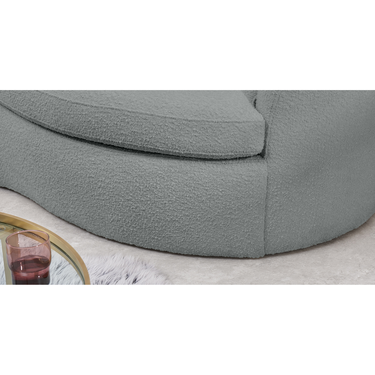 Reisa 3 Seater Sofa, Steel Boucle – image 6