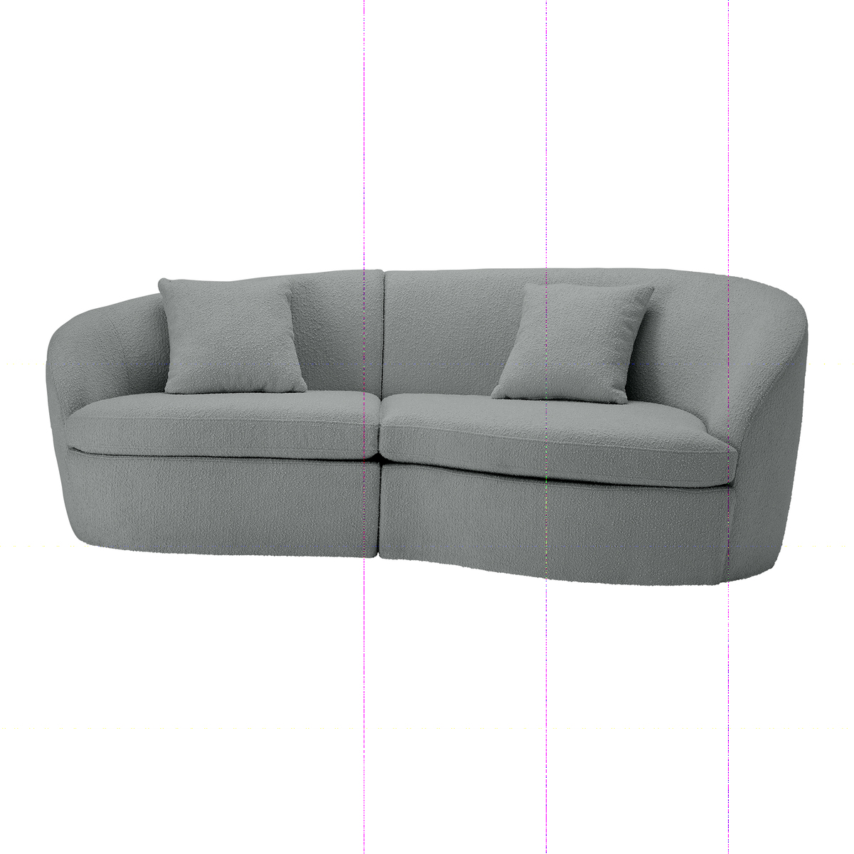 Reisa 3 Seater Sofa, Steel Boucle – image 1