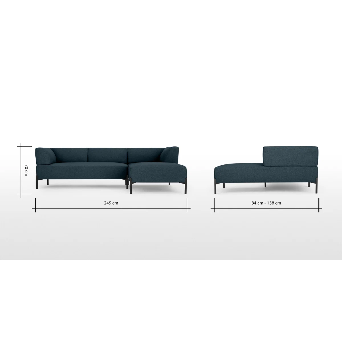 Kiva Right Hand Facing Chaise End Corner Sofa, Aegean Blue – image 7