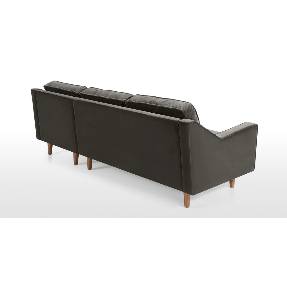 Dallas Right Hand Facing Chaise End Corner Sofa, Concrete Cotton Velvet – image 5