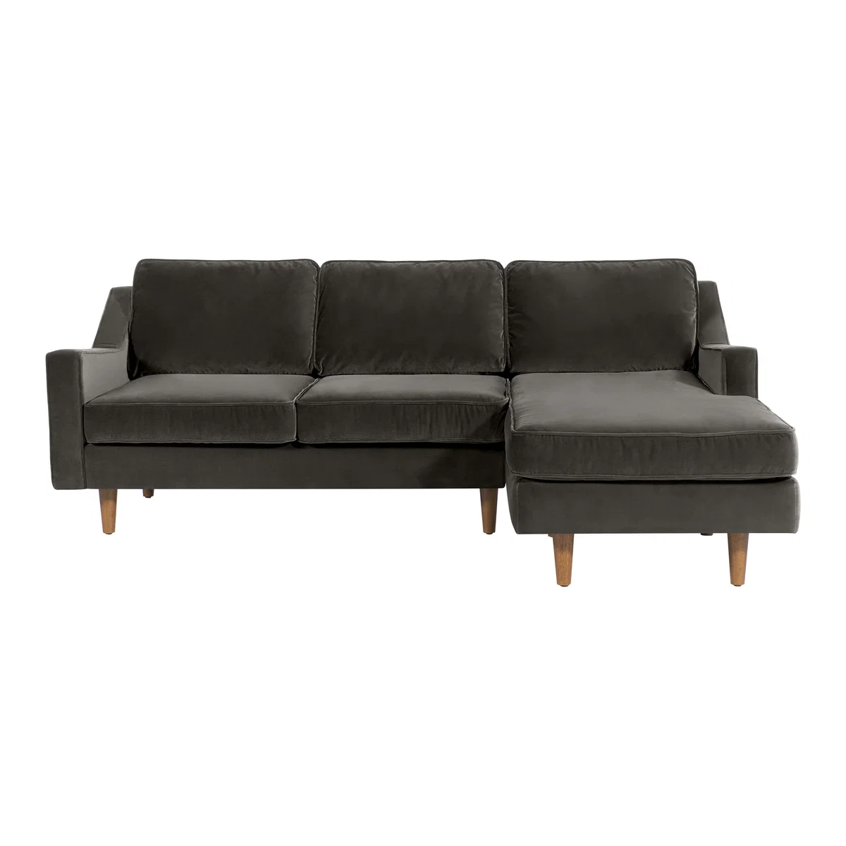 Dallas Right Hand Facing Chaise End Corner Sofa, Concrete Cotton Velvet – image 2