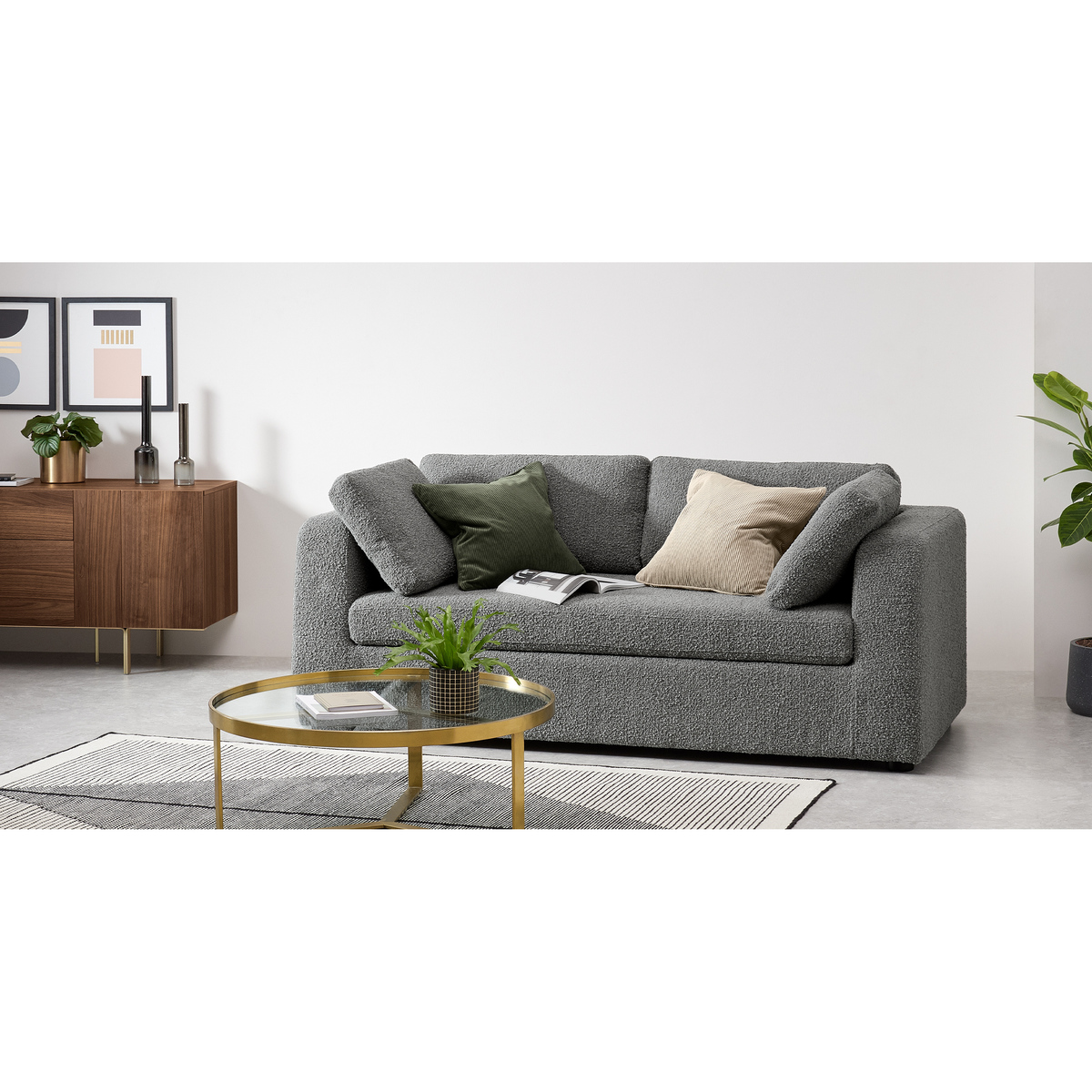 Mogen 3 Seater Sofa Bed, Steel Boucle – image 3