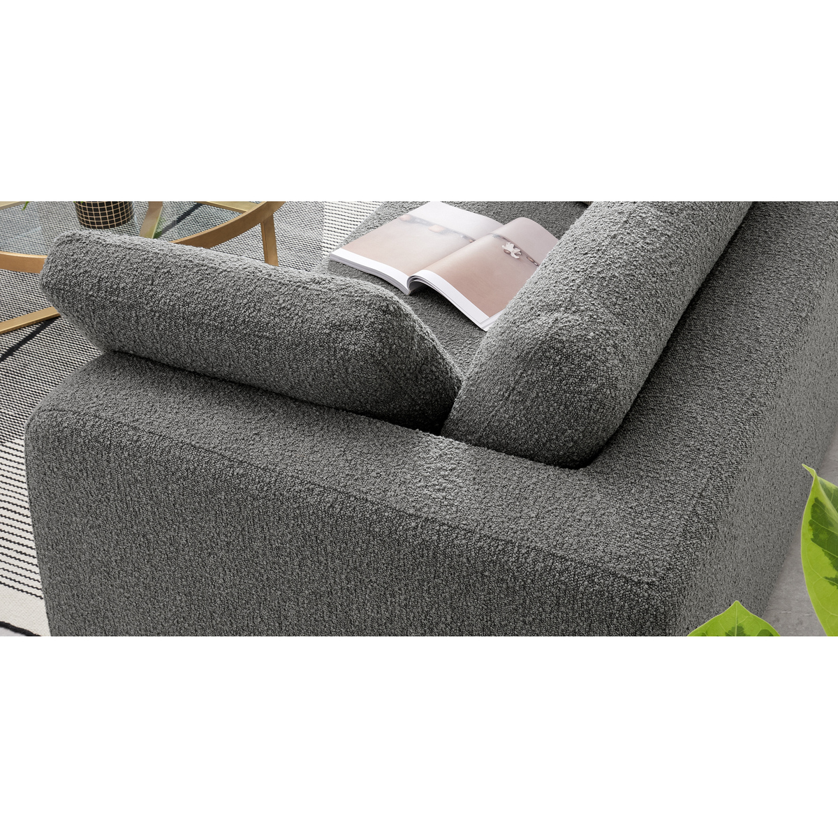 Mogen 3 Seater Sofa Bed, Steel Boucle – image 6
