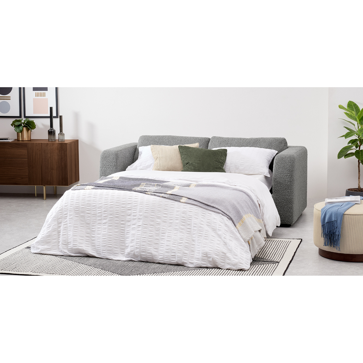 Mogen 3 Seater Sofa Bed, Steel Boucle – image 8