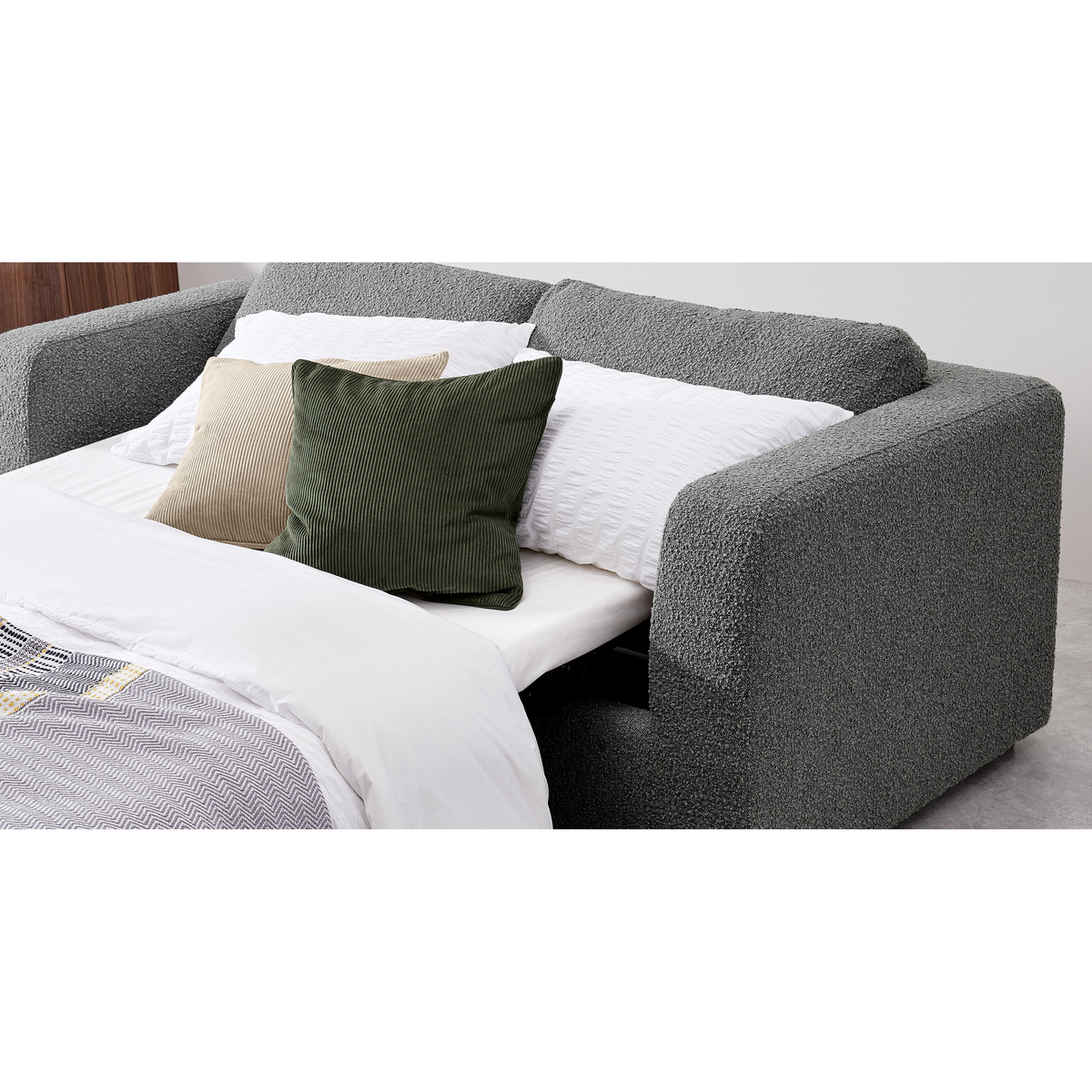 Mogen 3 Seater Sofa Bed, Steel Boucle – image 9