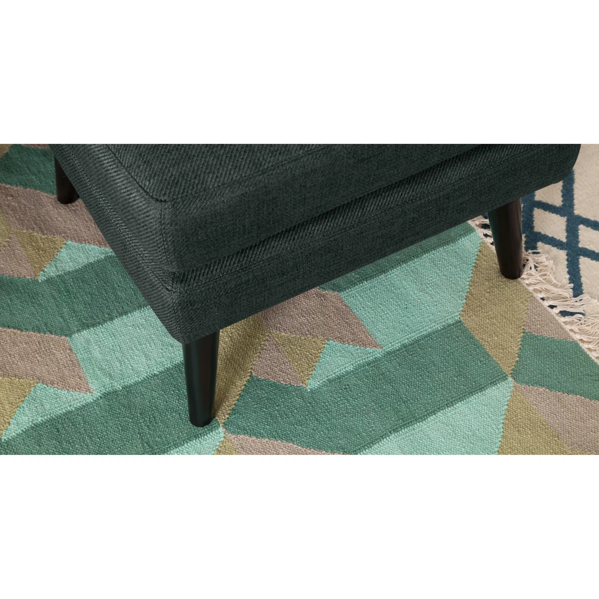 Ritchie Chaise End Corner Sofa, Anthracite Grey with Rainbow Buttons – image 4