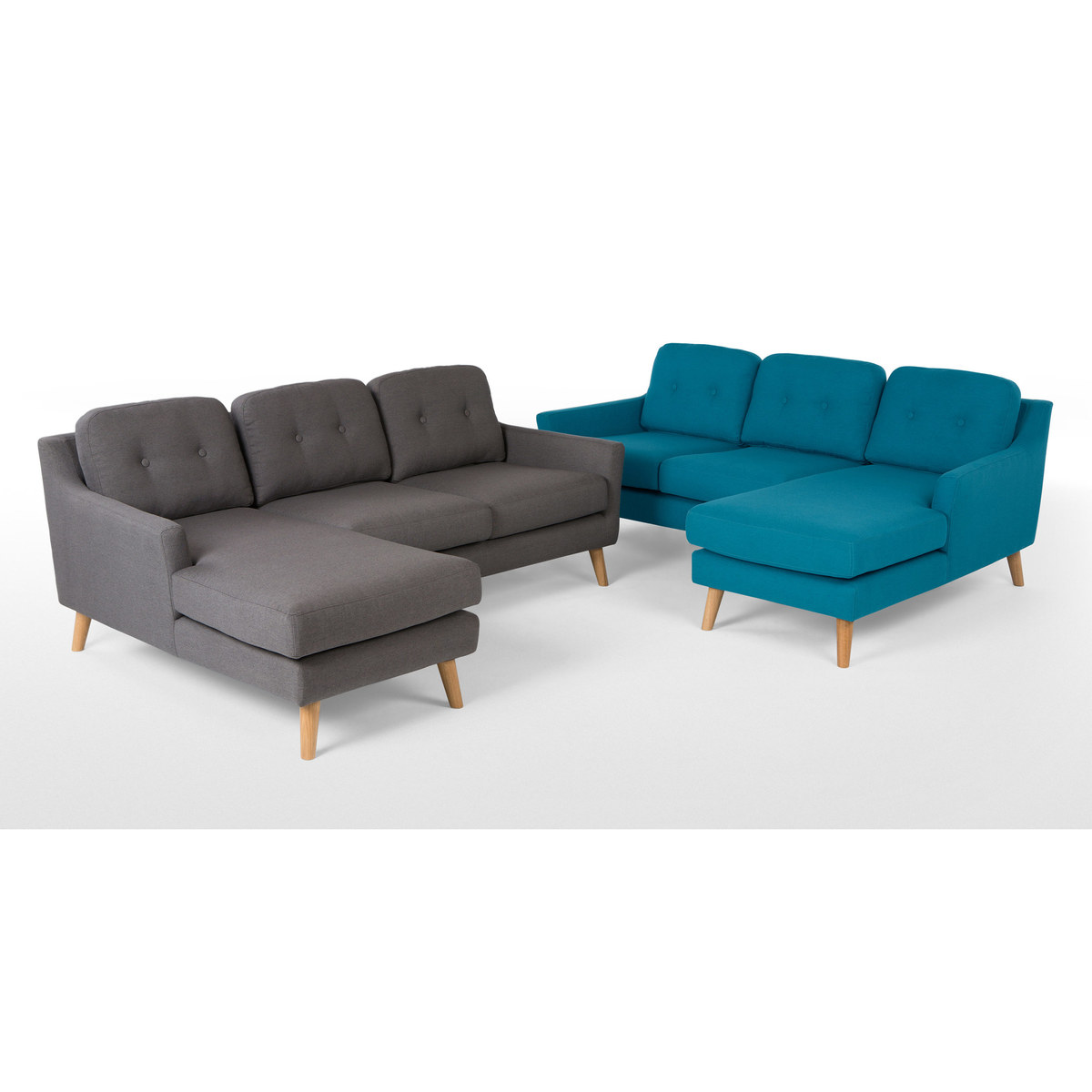Rufus Right Hand Facing Chaise End Corner Sofa, Rhino Grey – image 6