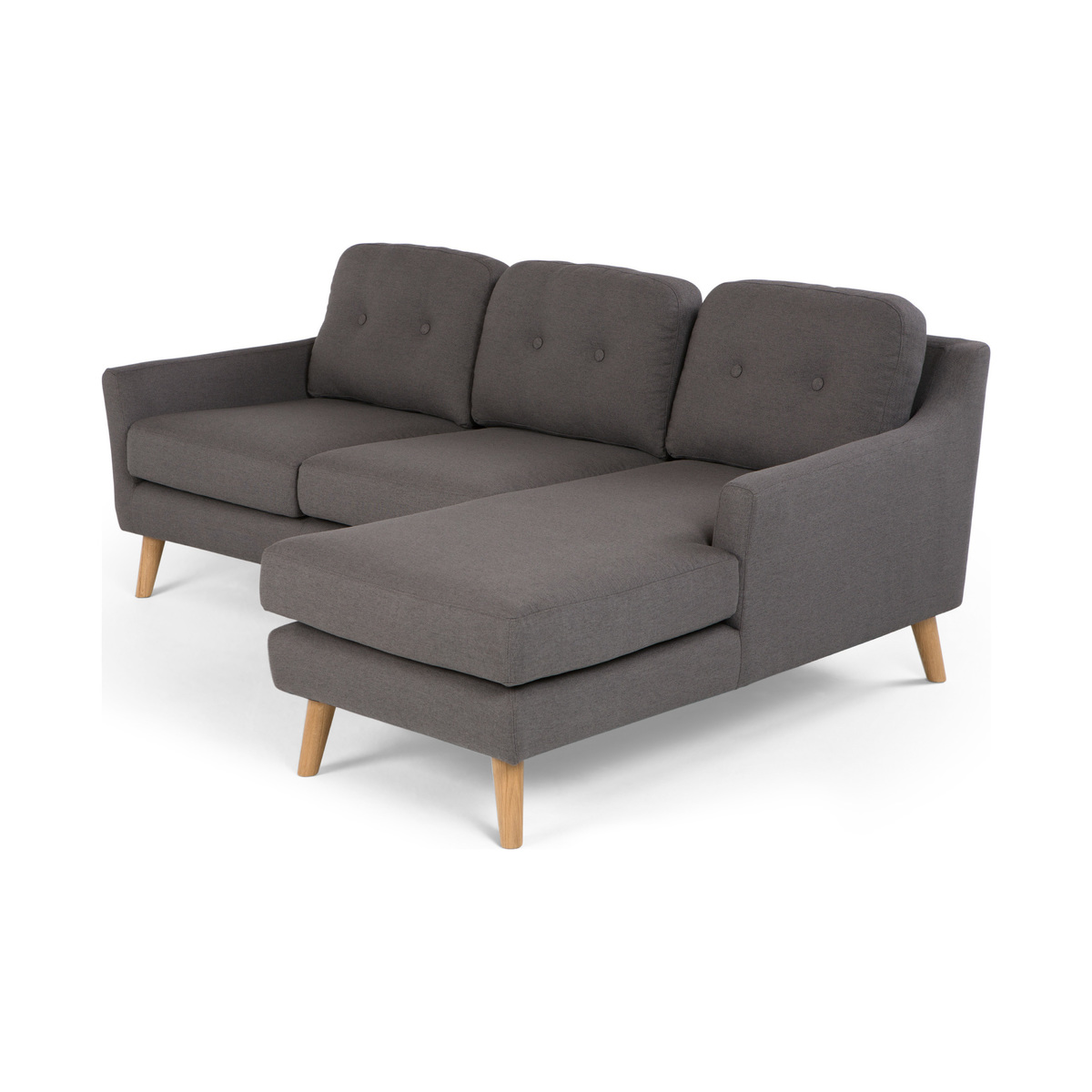 Rufus Right Hand Facing Chaise End Corner Sofa, Rhino Grey – image 1