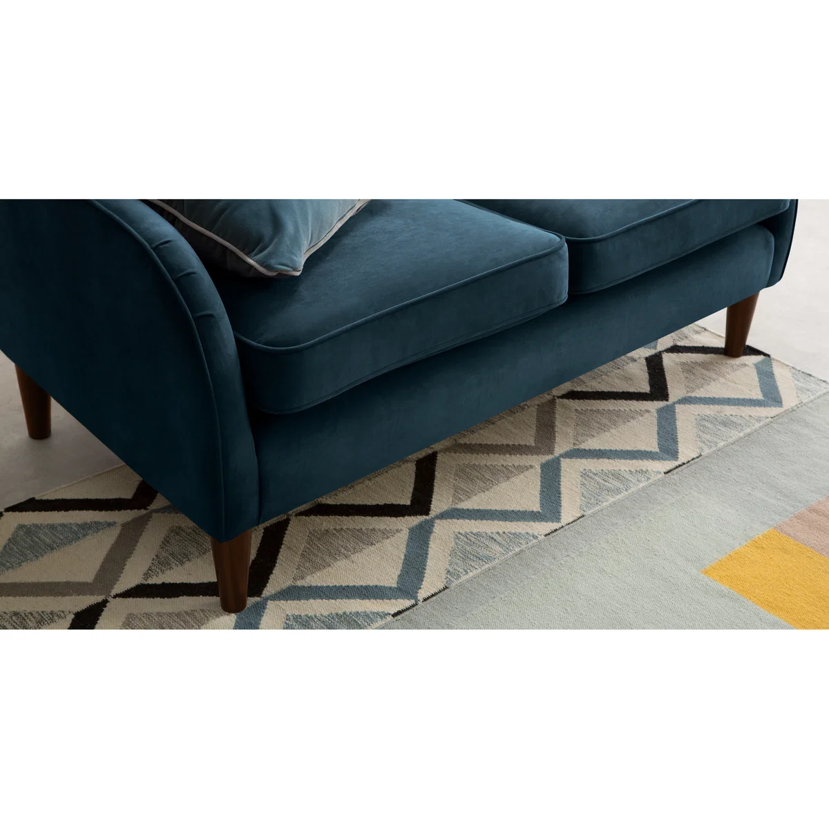 Helena 2 Seater Sofa, Plush Teal Velvet – image 4