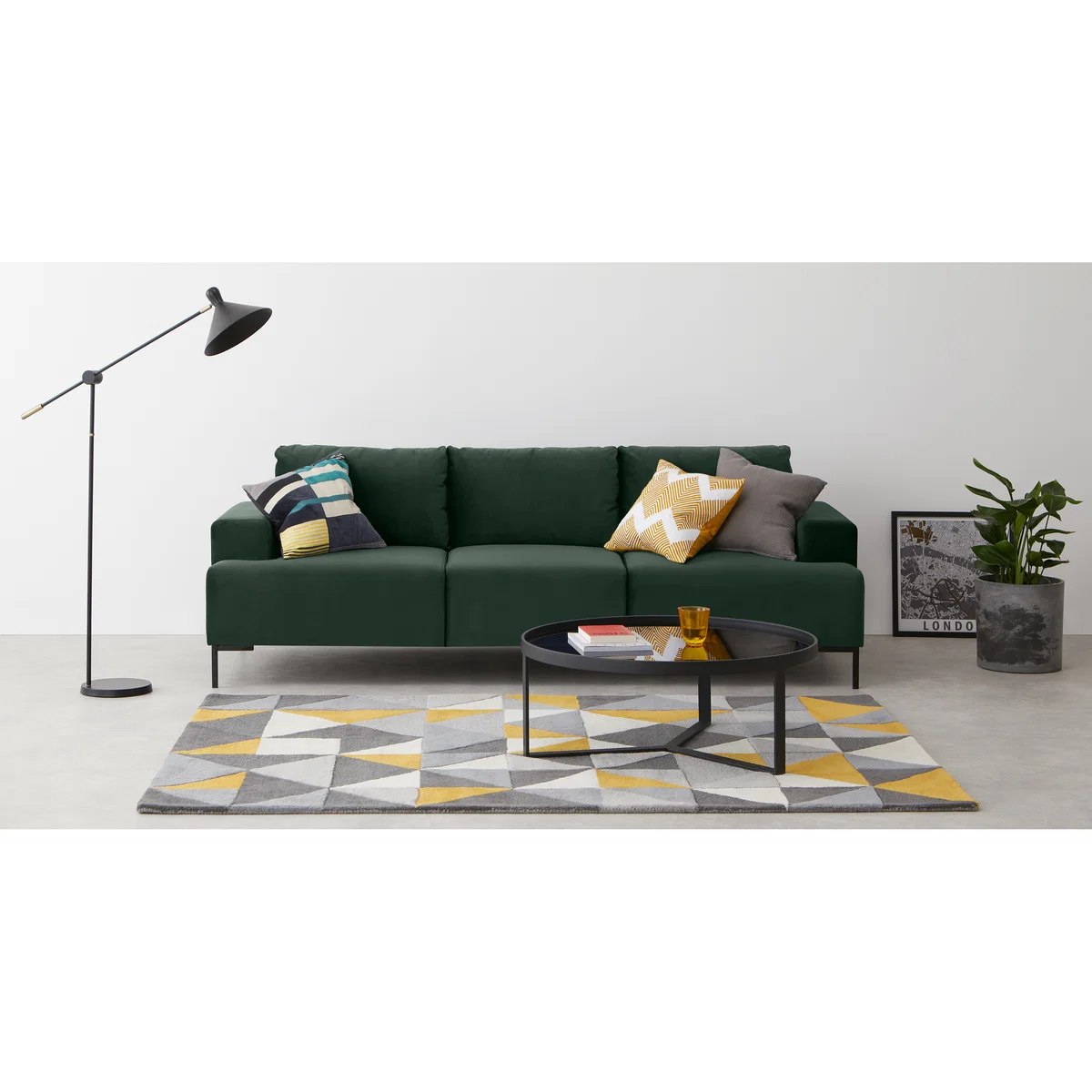 Frederik 3 Seater Sofa, Autumn Green Velvet – image 3